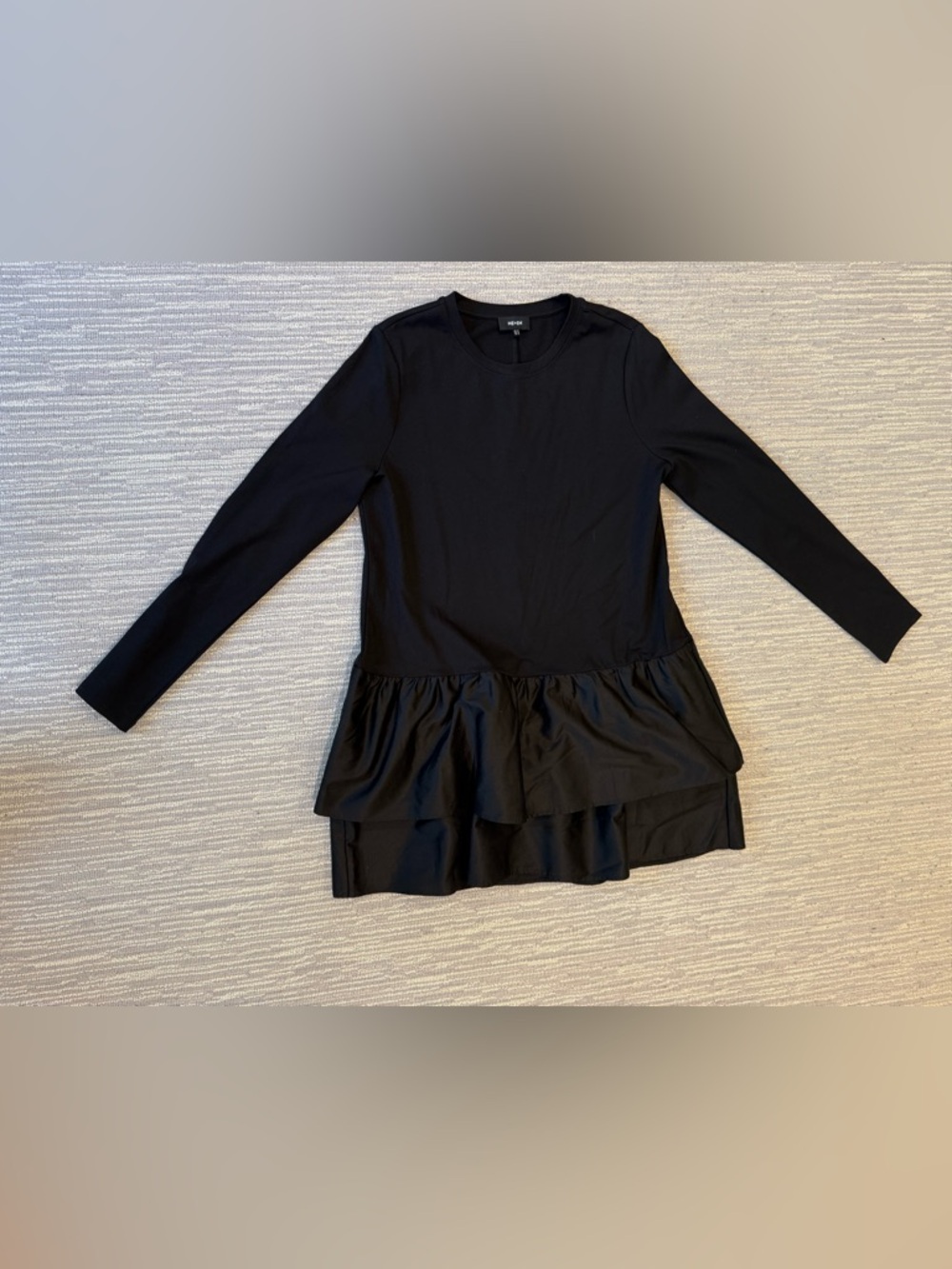 ME+EM Black Ruffle Crewneck Long Sleeve Dress size US 12